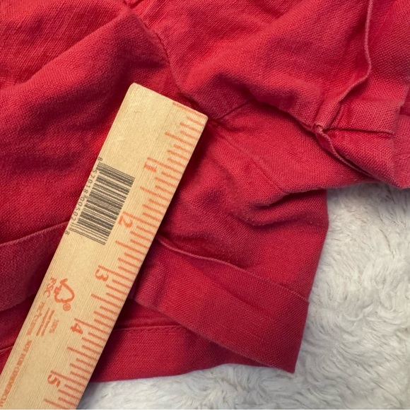 GAP khaki Coral pink  Linen-Cotton Shorts | Cuffed Hem | 3” Inseam - Picture 6 of 7